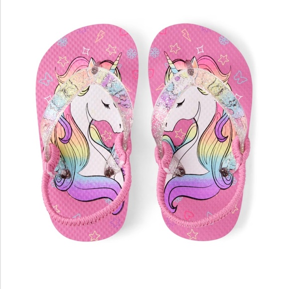 The Children's Place Other - Pink Unicorn Kids Sandals